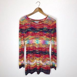 The Paragon • Multicolored Boho Knit Tunic Sweater